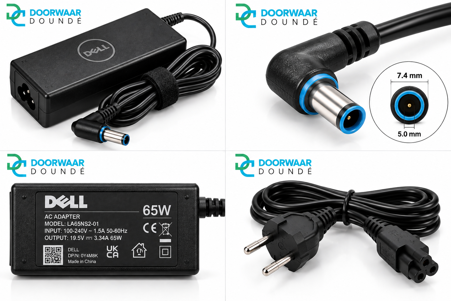 Chargeur DELL 65W 5.0 mm pour PC Portable | Doorwaar Doundé